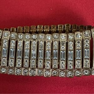 Gold and Silver Art Deco Crystal Bracelet